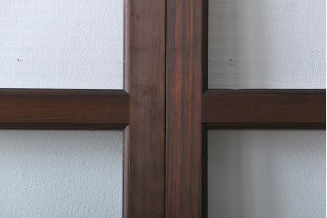 アンティーク　モールガラスとゆらゆらガラスの上品なガラス戸4枚セット