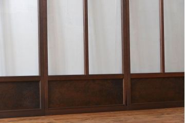 アンティーク　モールガラスとゆらゆらガラスの上品なガラス戸4枚セット