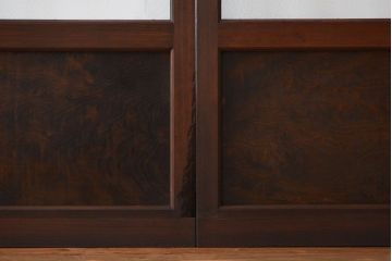 アンティーク　モールガラスとゆらゆらガラスの上品なガラス戸4枚セット