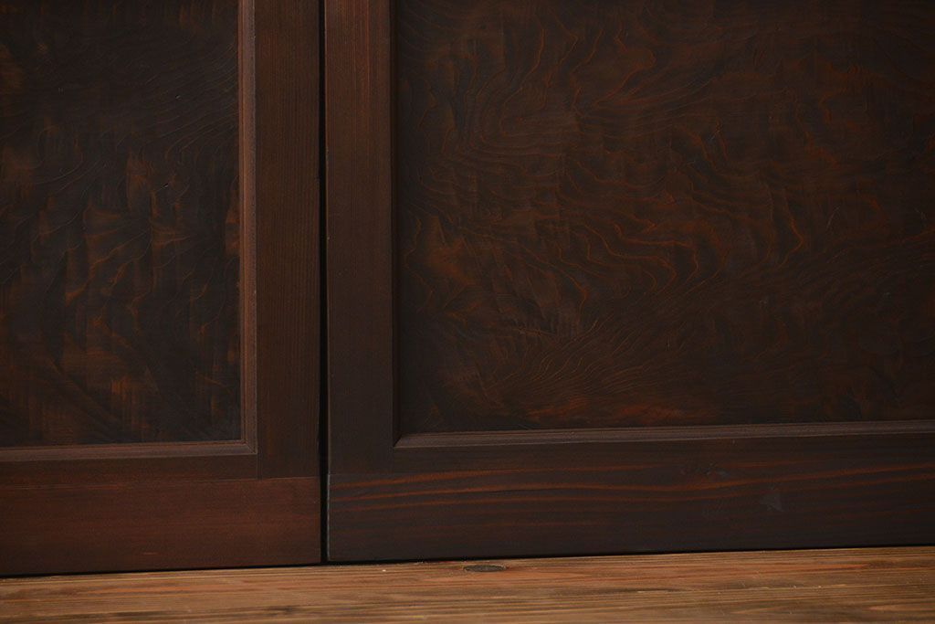 アンティーク　モールガラスとゆらゆらガラスの上品なガラス戸4枚セット