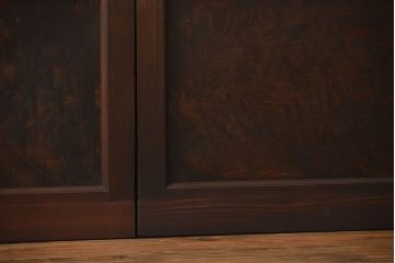 アンティーク　モールガラスとゆらゆらガラスの上品なガラス戸4枚セット