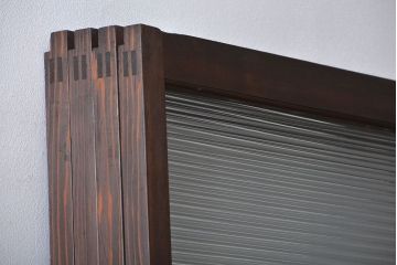 アンティーク　モールガラスとゆらゆらガラスの上品なガラス戸4枚セット