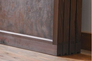 アンティーク　モールガラスとゆらゆらガラスの上品なガラス戸4枚セット