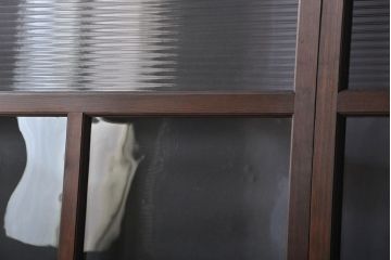 アンティーク　モールガラスとゆらゆらガラスの上品なガラス戸4枚セット