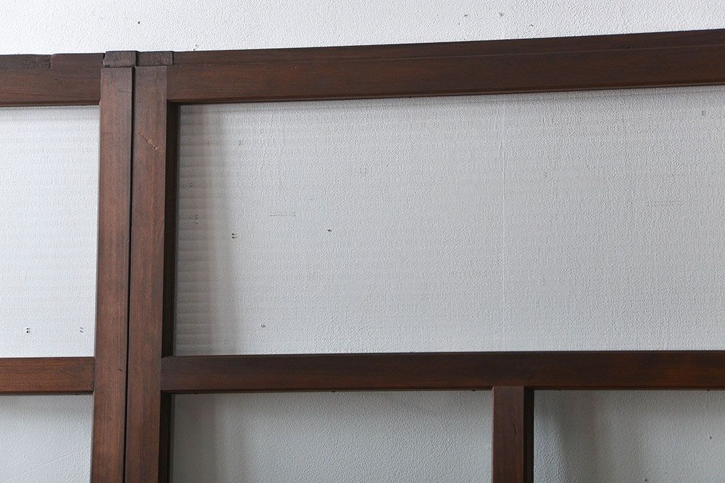 アンティーク　モールガラスとゆらゆらガラスの上品なガラス戸4枚セット