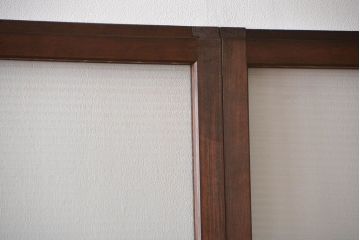 アンティーク　モールガラスとゆらゆらガラスの上品なガラス戸4枚セット