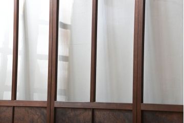 アンティーク　モールガラスとゆらゆらガラスの上品なガラス戸4枚セット