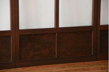 アンティーク　モールガラスとゆらゆらガラスの上品なガラス戸4枚セット