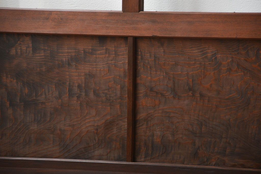 アンティーク　モールガラスとゆらゆらガラスの上品なガラス戸4枚セット