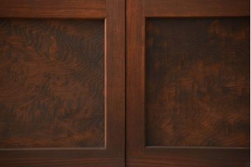 アンティーク　モールガラスとゆらゆらガラスの上品なガラス戸4枚セット