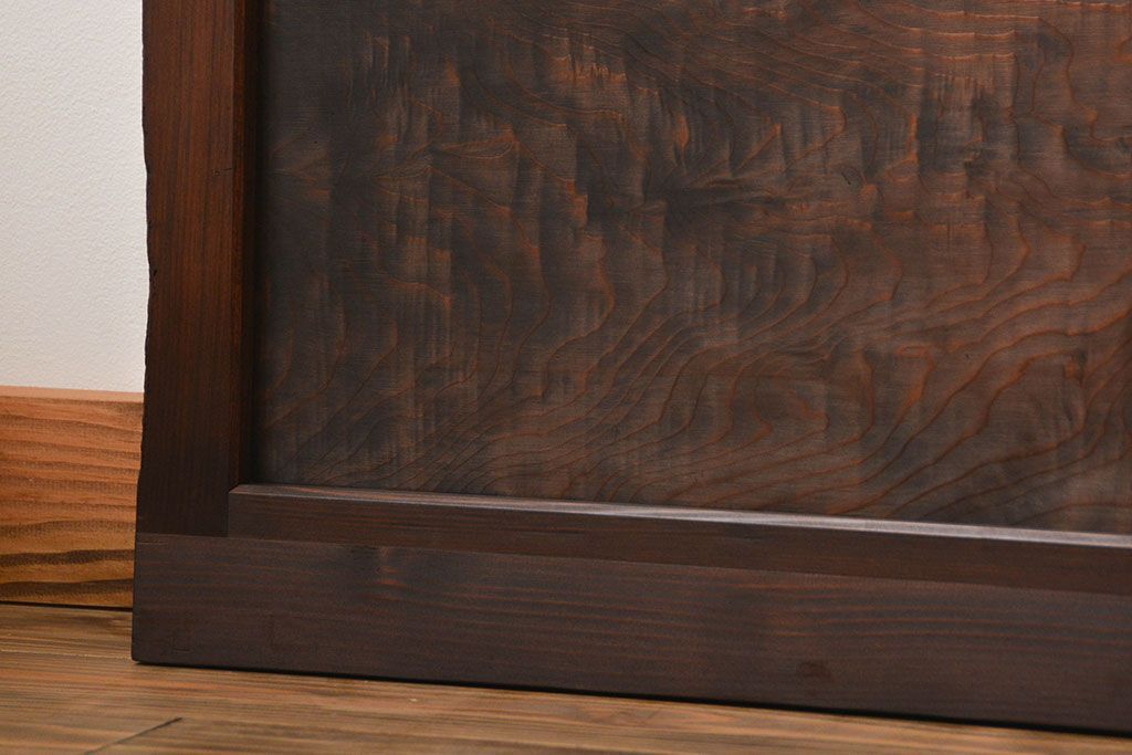 アンティーク　モールガラスとゆらゆらガラスの上品なガラス戸4枚セット