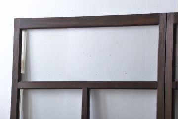 アンティーク　シンプルで上質な作りのガラス戸3枚セット(引き戸、建具)