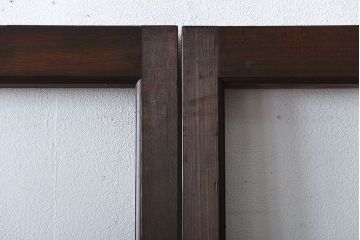 アンティーク　シンプルで上質な作りのガラス戸3枚セット(引き戸、建具)