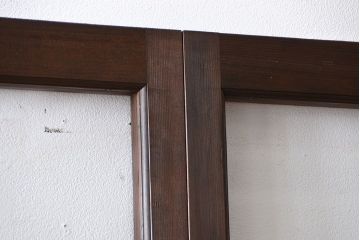 アンティーク　シンプルで上質な作りのガラス戸3枚セット(引き戸、建具)