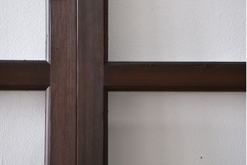 アンティーク　シンプルで上質な作りのガラス戸3枚セット(引き戸、建具)