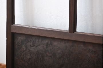 アンティーク　シンプルで上質な作りのガラス戸3枚セット(引き戸、建具)