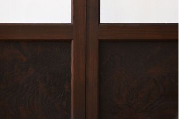 アンティーク　シンプルで上質な作りのガラス戸3枚セット(引き戸、建具)