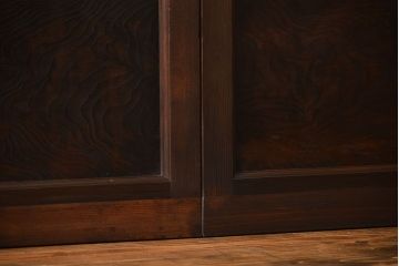 アンティーク　シンプルで上質な作りのガラス戸3枚セット(引き戸、建具)