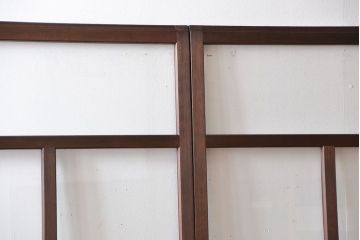 アンティーク　シンプルで上質な作りのガラス戸3枚セット(引き戸、建具)