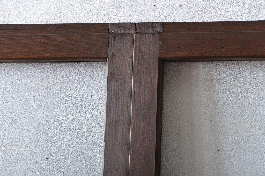 アンティーク　シンプルで上質な作りのガラス戸3枚セット(引き戸、建具)