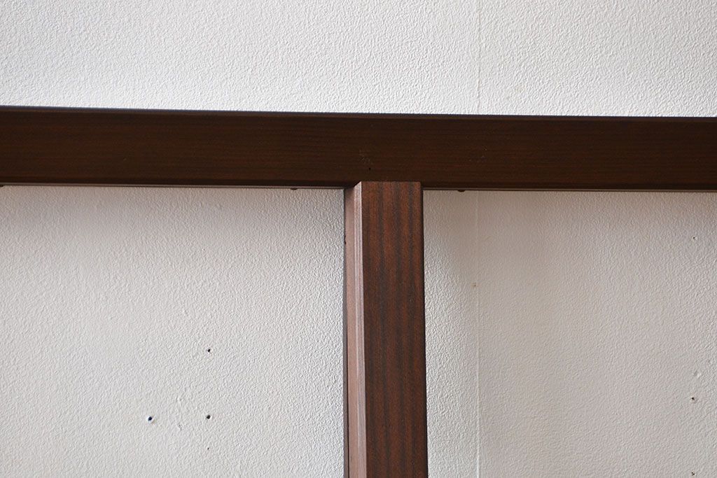 アンティーク　シンプルで上質な作りのガラス戸3枚セット(引き戸、建具)