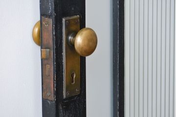 アンティークペイント モールガラス入りの細身ドア(扉)