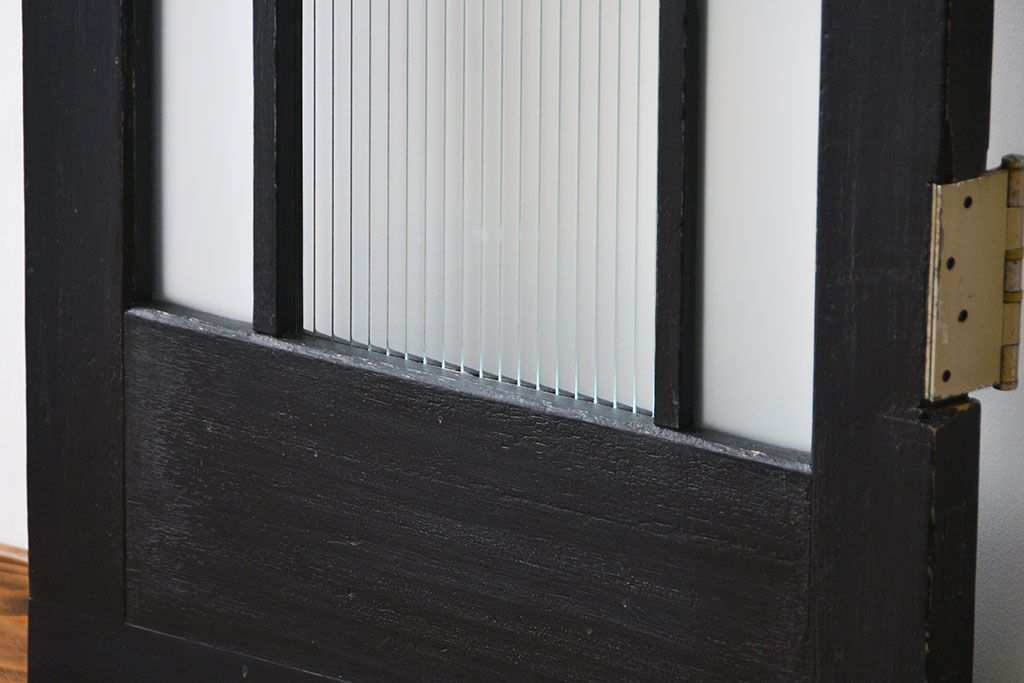 アンティークペイント モールガラス入りの細身ドア(扉)