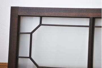 大正ロマン　すりガラス入りの明り取り2枚セット(欄間)