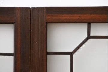 大正ロマン　すりガラス入りの明り取り2枚セット(欄間)