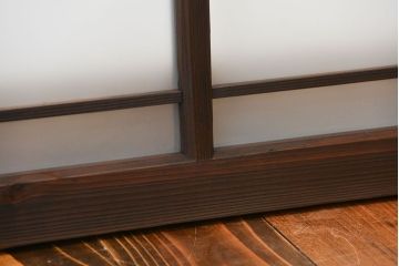 大正ロマン　すりガラス入りの明り取り2枚セット(欄間)