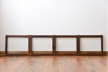 アンティーク　モールガラス入りの小さなガラス戸4枚セット(1)(引き戸)