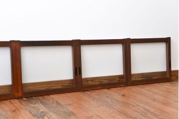 アンティーク　モールガラス入りの小さなガラス戸4枚セット(1)(引き戸)