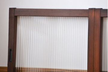 アンティーク　モールガラス入りの小さなガラス戸4枚セット(1)(引き戸)