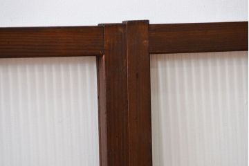 アンティーク　モールガラス入りの小さなガラス戸4枚セット(1)(引き戸)