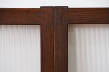 アンティーク　モールガラス入りの小さなガラス戸4枚セット(1)(引き戸)