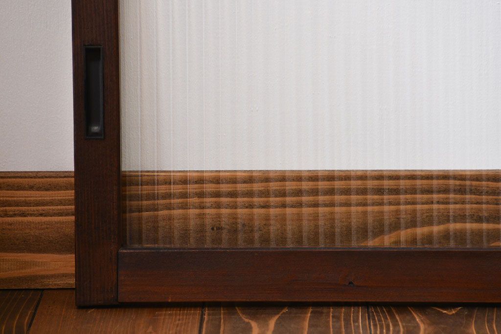 アンティーク　モールガラス入りの小さなガラス戸4枚セット(1)(引き戸)