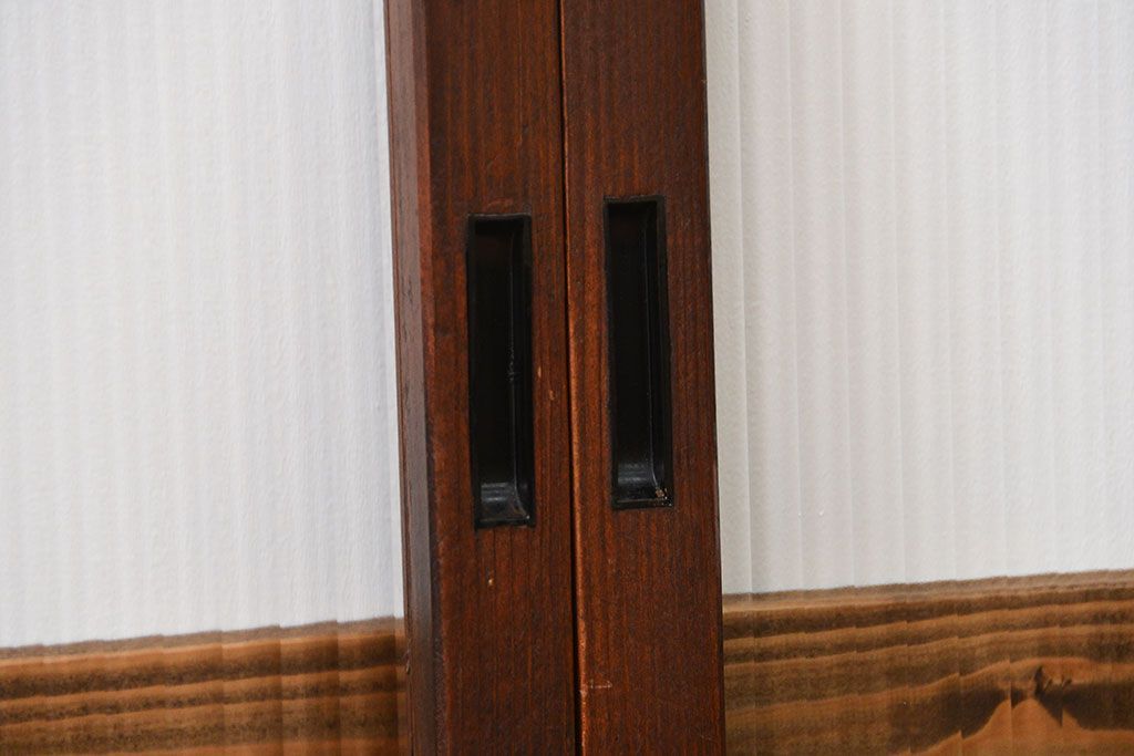 アンティーク　モールガラス入りの小さなガラス戸4枚セット(1)(引き戸)