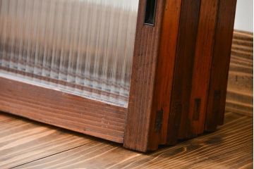 アンティーク　モールガラス入りの小さなガラス戸4枚セット(1)(引き戸)