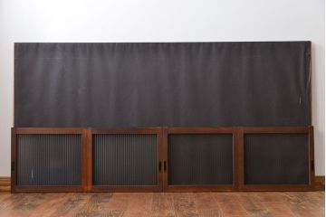 アンティーク　モールガラス入りの小さなガラス戸4枚セット(1)(引き戸)