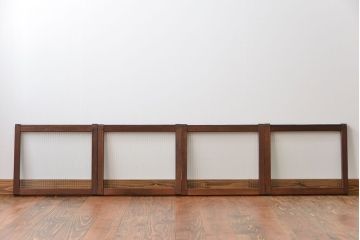 アンティーク　モールガラス入りの小さなガラス戸4枚セット(1)(引き戸)