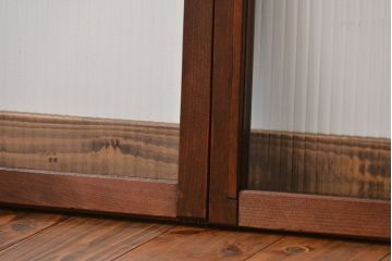 アンティーク　モールガラス入りの小さなガラス戸4枚セット(1)(引き戸)