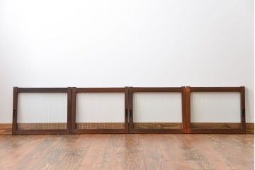 アンティーク　モールガラス入りの小さなガラス戸4枚セット(2)(引き戸)