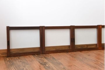 アンティーク　モールガラス入りの小さなガラス戸4枚セット(2)(引き戸)