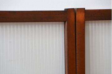 アンティーク　モールガラス入りの小さなガラス戸4枚セット(2)(引き戸)