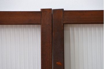 アンティーク　モールガラス入りの小さなガラス戸4枚セット(2)(引き戸)