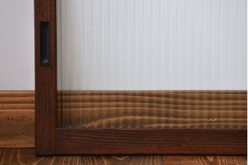 アンティーク　モールガラス入りの小さなガラス戸4枚セット(2)(引き戸)