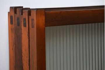 アンティーク　モールガラス入りの小さなガラス戸4枚セット(2)(引き戸)