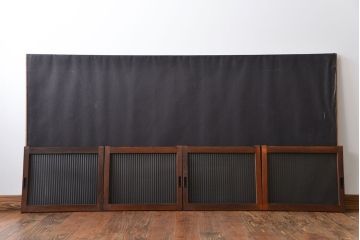 アンティーク　モールガラス入りの小さなガラス戸4枚セット(2)(引き戸)