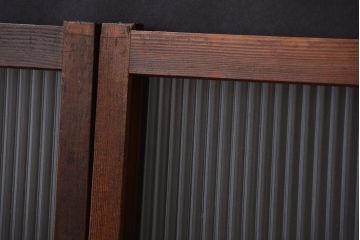 アンティーク　モールガラス入りの小さなガラス戸4枚セット(2)(引き戸)