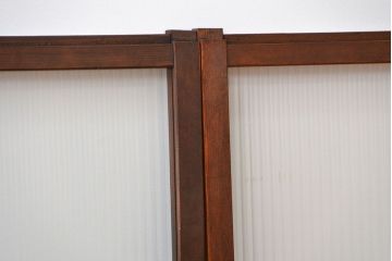 アンティーク　モールガラス入りの小さなガラス戸4枚セット(2)(引き戸)